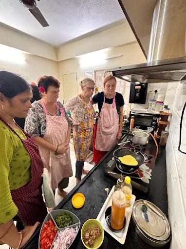 Authentic cooking class scene
