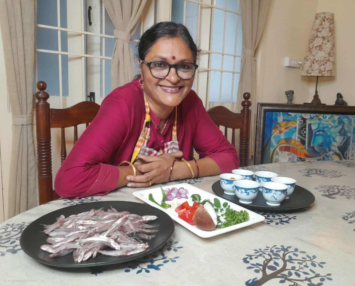 Munni in his kitchen